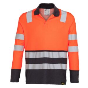 Polera Polo Hibrida Hi-Vis Bi Color Manga Larga Hombre