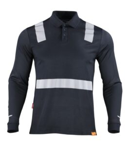 Polera Polo Hibrida Con Cinta Reflectiva Manga Larga Hombre