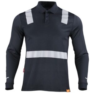 Polera Polo Hibrida Con Cinta Reflectiva Manga Larga Hombre