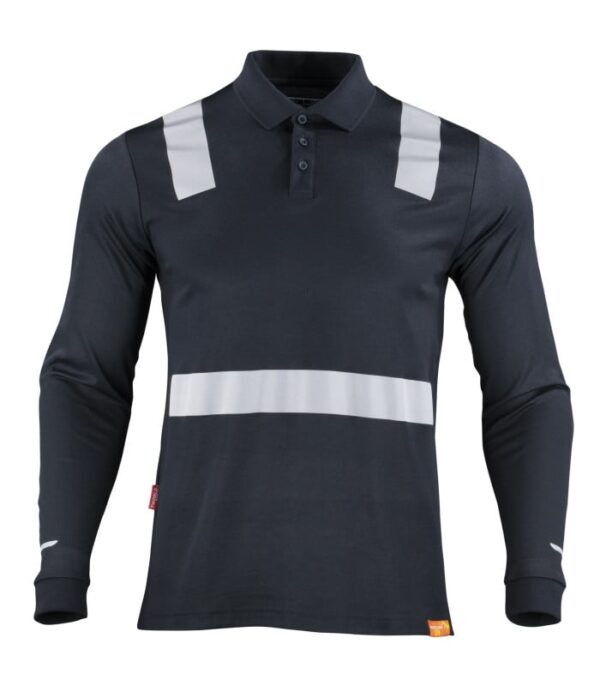 Polera Polo Hibrida Con Cinta Reflectiva Manga Larga Hombre